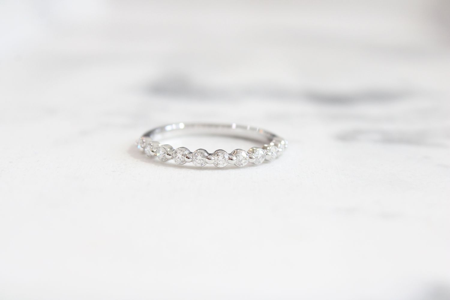 14kt White Gold 1/3ct Shared Prong Diamond Band 