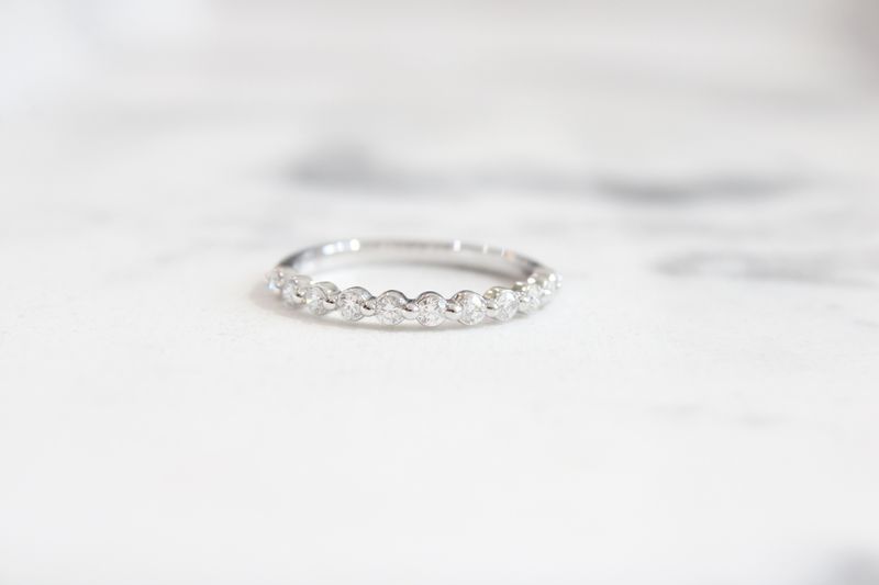 14kt White Gold 1/3ct Shared Prong Diamond Band 