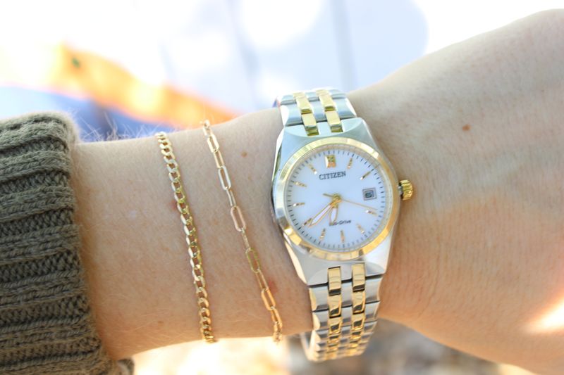 Citizen Corso Womens Two Tone Stainless Steel Bracelet Watch EW2299-50A