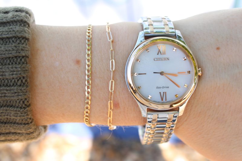 Citizen Eco-Drive Ivory Dial Two-tone Ladies Watch