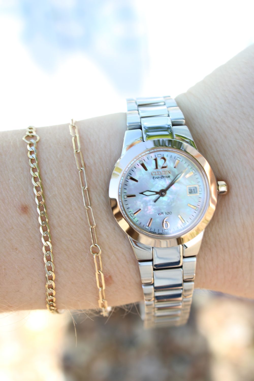 Citizen Women&#39;s Eco-Drive Dress Classic Watch in Two-tone Stainless Steel, Mother of Pearl Dial