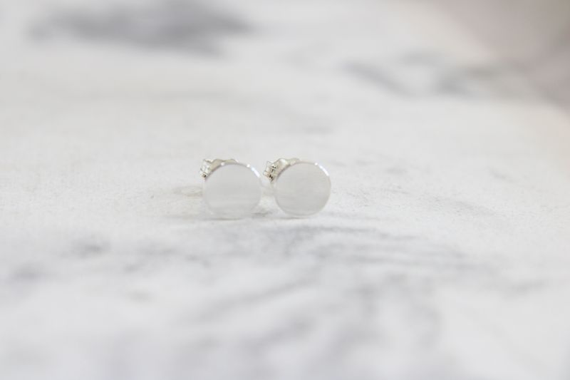 Sterling Silver 6mm Engravable Disc Earrings 