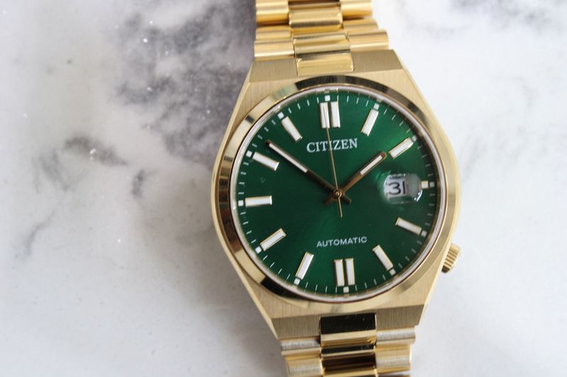 Citizen Tsuyosa Automatic Green Dial Yellow Gold-Tone Watch 40mm - NJ0152-51X