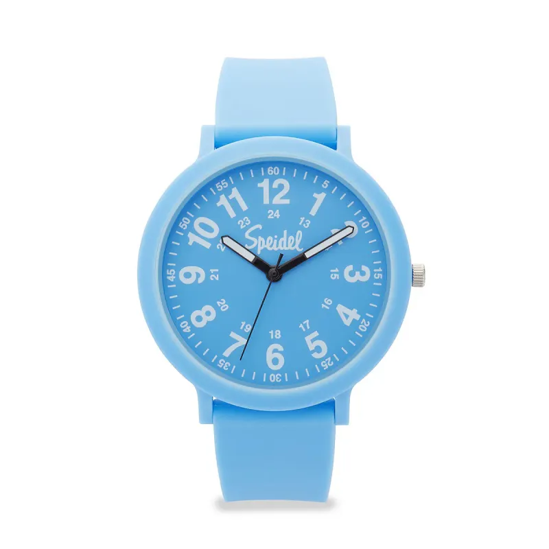 Recyclable Plastic Easy Reader Watch with 18mm Fashion Silicone Strap, Blue