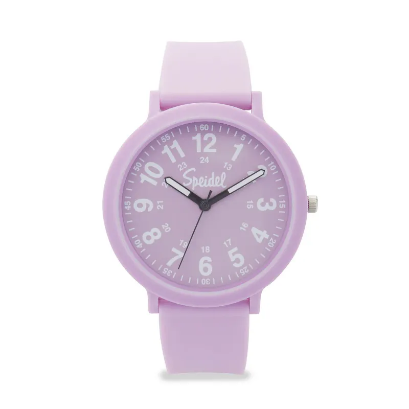 Recyclable Plastic Easy Reader Watch with 18mm Fashion Silicone Strap, Lilac