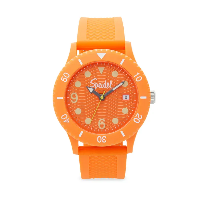 Ocean Classy Lives Fashion 5ATM Diver Bezeled Recyclable Plastic Watch with Date, Tangerine
