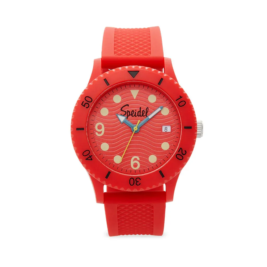 Ocean Classy Lives Fashion 5ATM Diver Bezeled Recyclable Plastic Watch with Date, Red