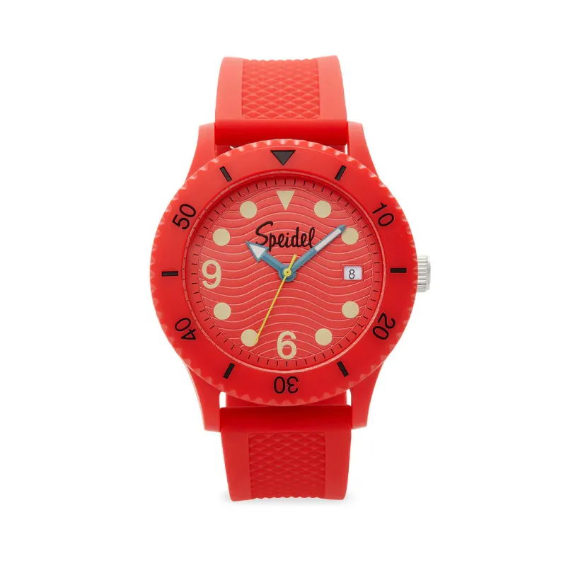 Ocean Classy Lives Fashion 5ATM Diver Bezeled Recyclable Plastic Watch with Date, Red