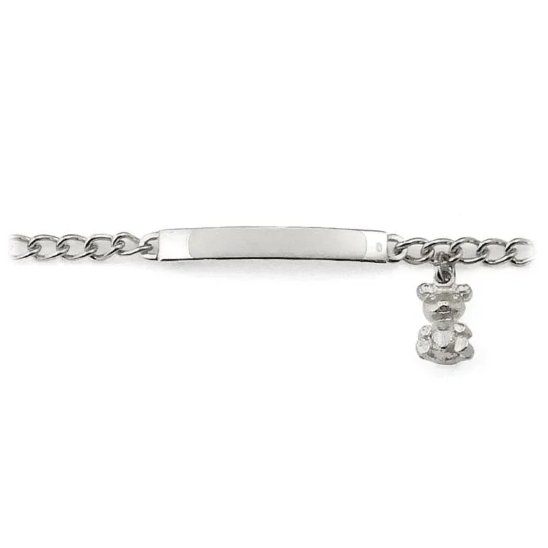 engravable Kid&#39;s ID bracelet w/teddy bear