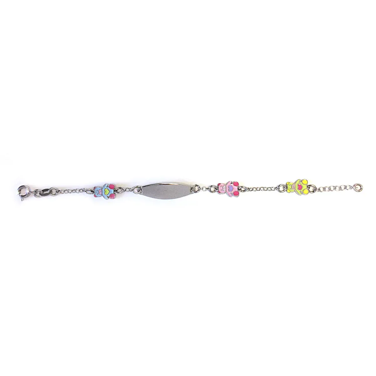 Children&#39;s ID Bracelet w/bear charm WHT