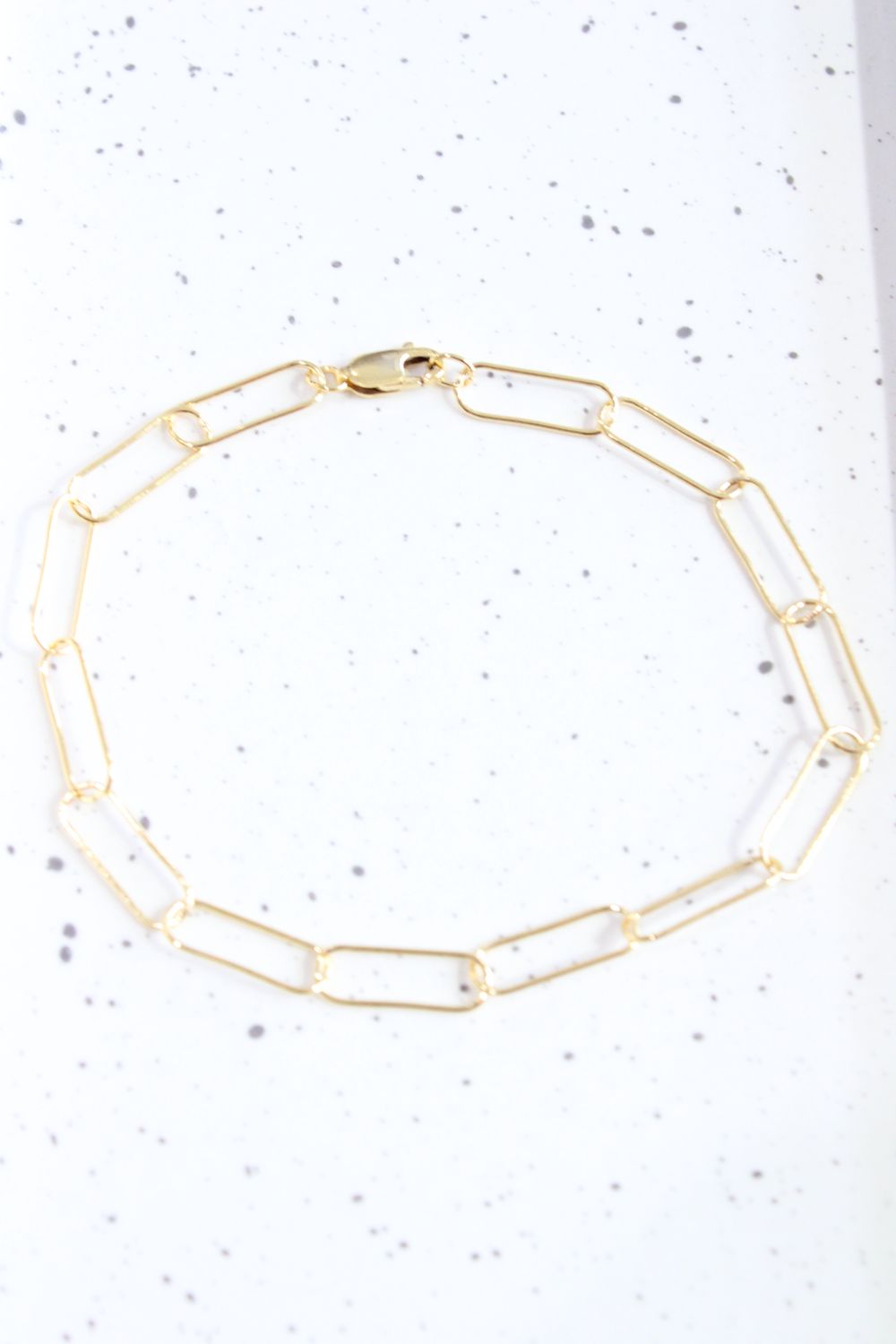 8in. Gold Filled Paperclip Bracelet