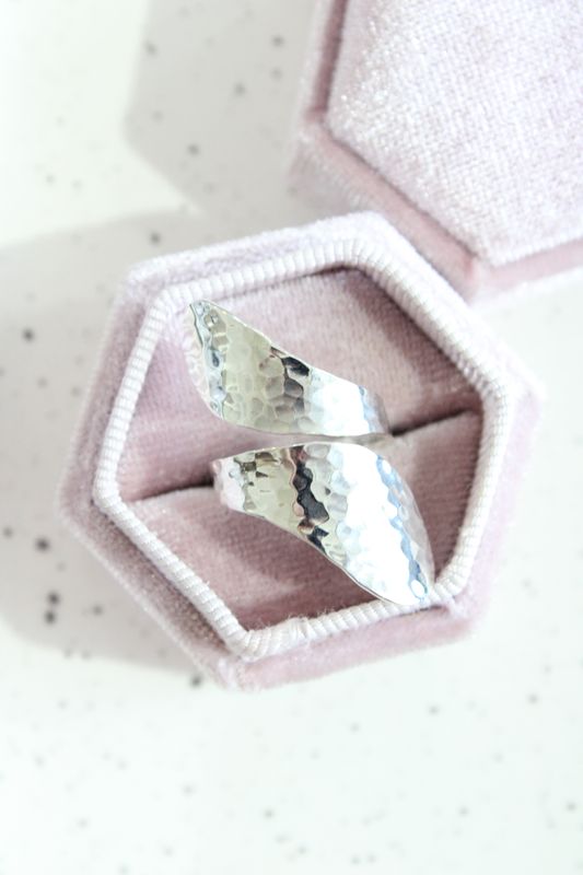 Sterling Silver Hammered Spoon Ring Size 6