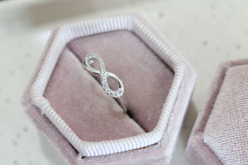 Sterling Silver Rhodium Plated Cubic Zirconia Infinity Ring 