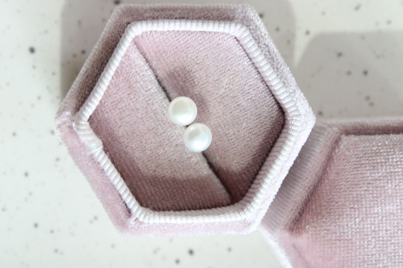4-5mm White Cultured Fresh Water Pearl Sterling Silver Studs