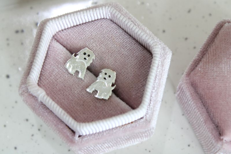 Children&#39;s Sterling Silver Puppy Stud Earrings 