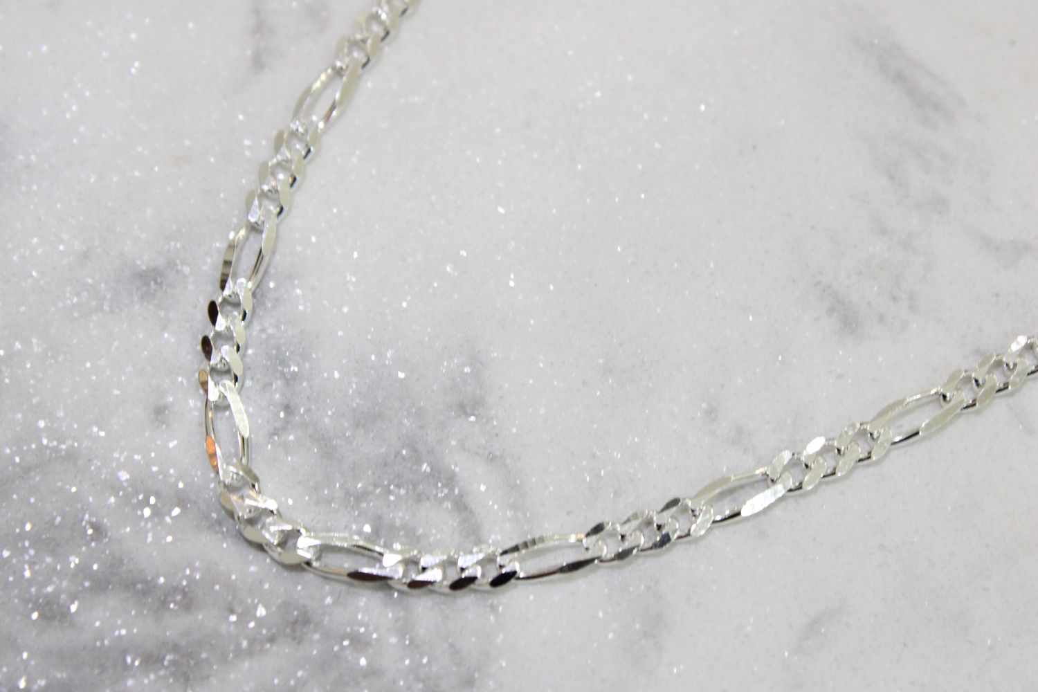Sterling Silver 3.5mm Figaro Chain, 22 inches