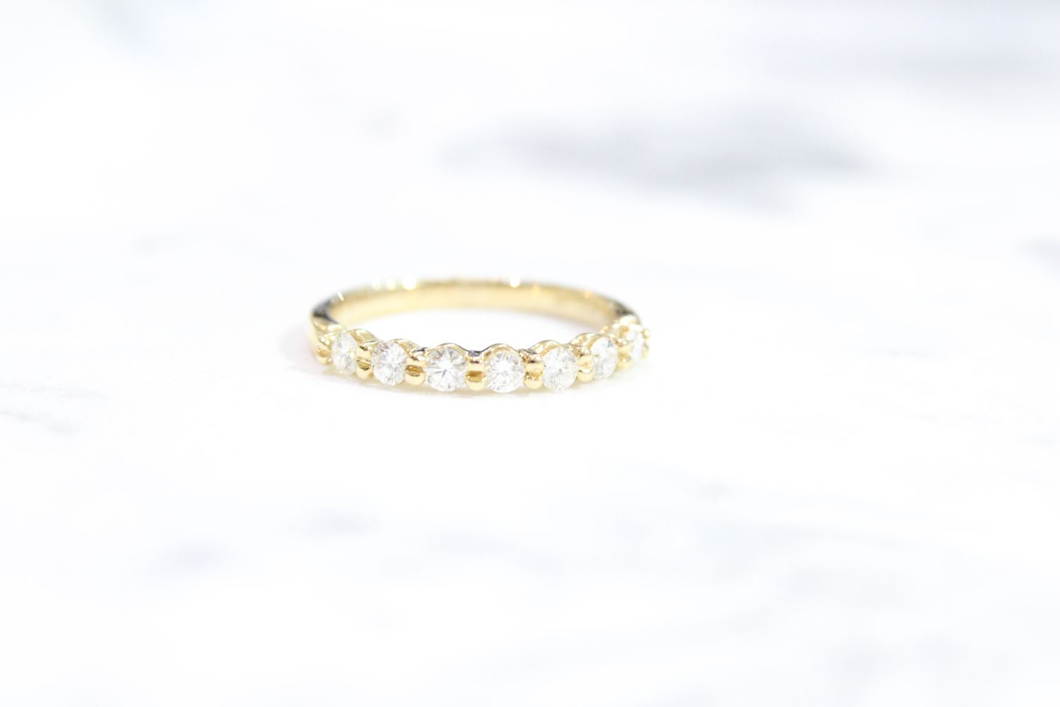 14kt Yellow Gold 7 Diamond .40ct Shared Prong Band