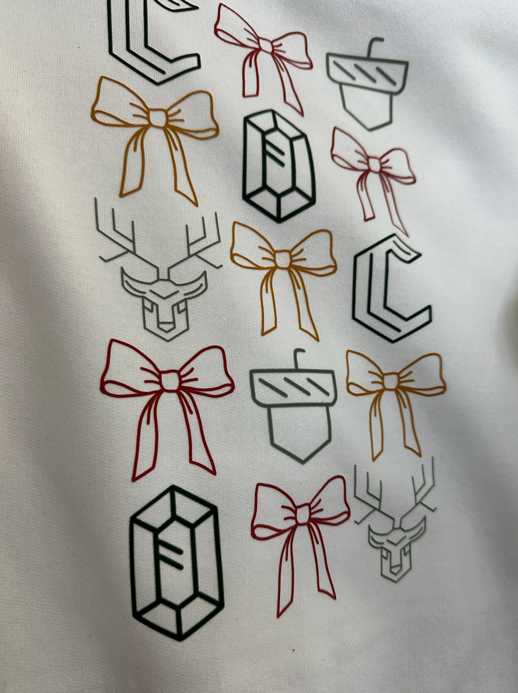 White Bow Icon Crew Neck Sweatshirt