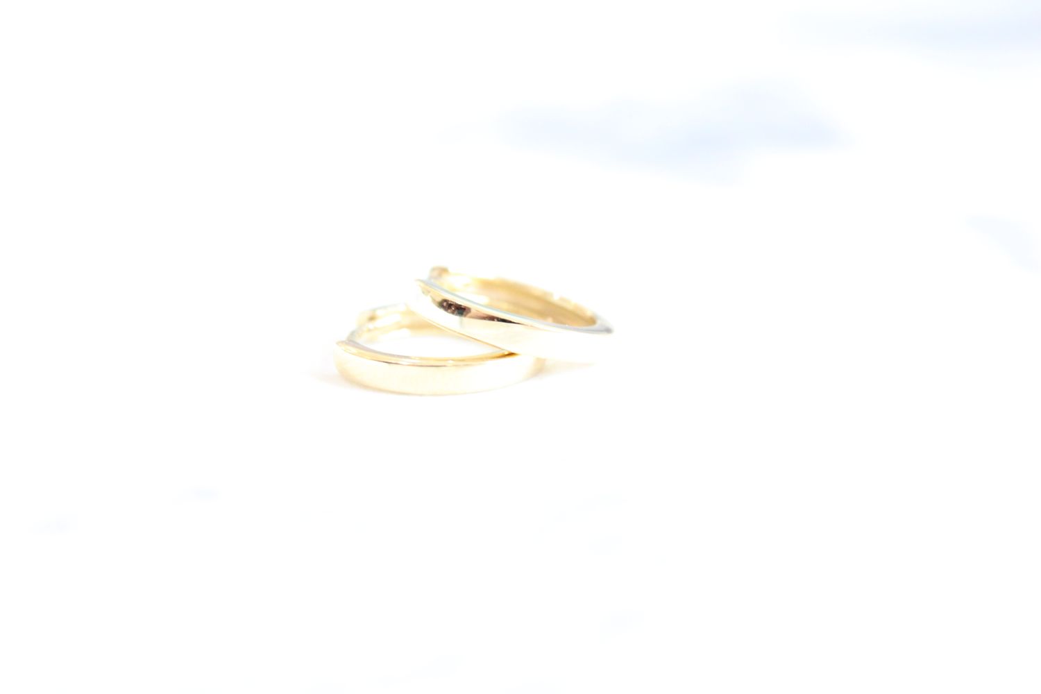 14kt Yellow Gold Solid Small Huggie 11mm x 2mm Hoops 