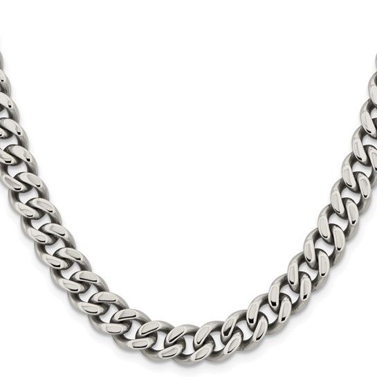 Stainless Steel Polished 9.5mm 24in Curb Chain
