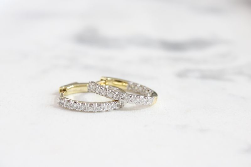 10kt Yellow Gold .50ct Inside Out Hoops 10kt Yellow Gold .50ct Inside Out Hoops