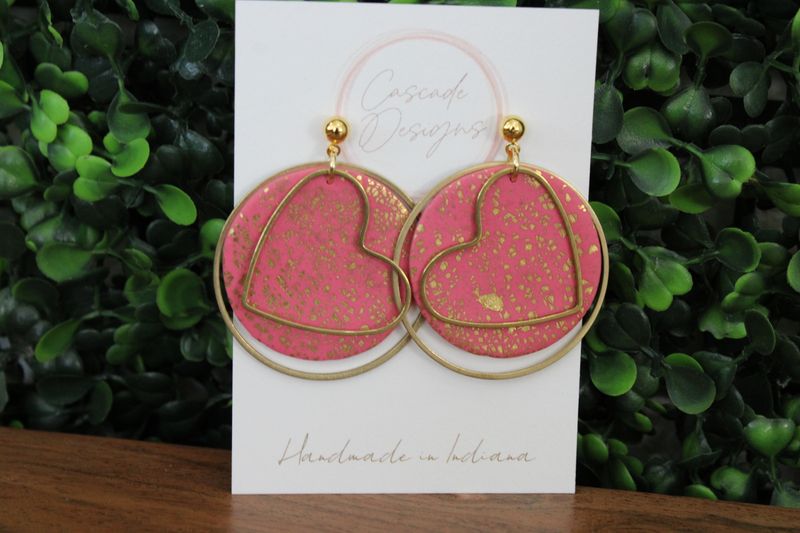 The Ador Heart Hoop Clay Earrings