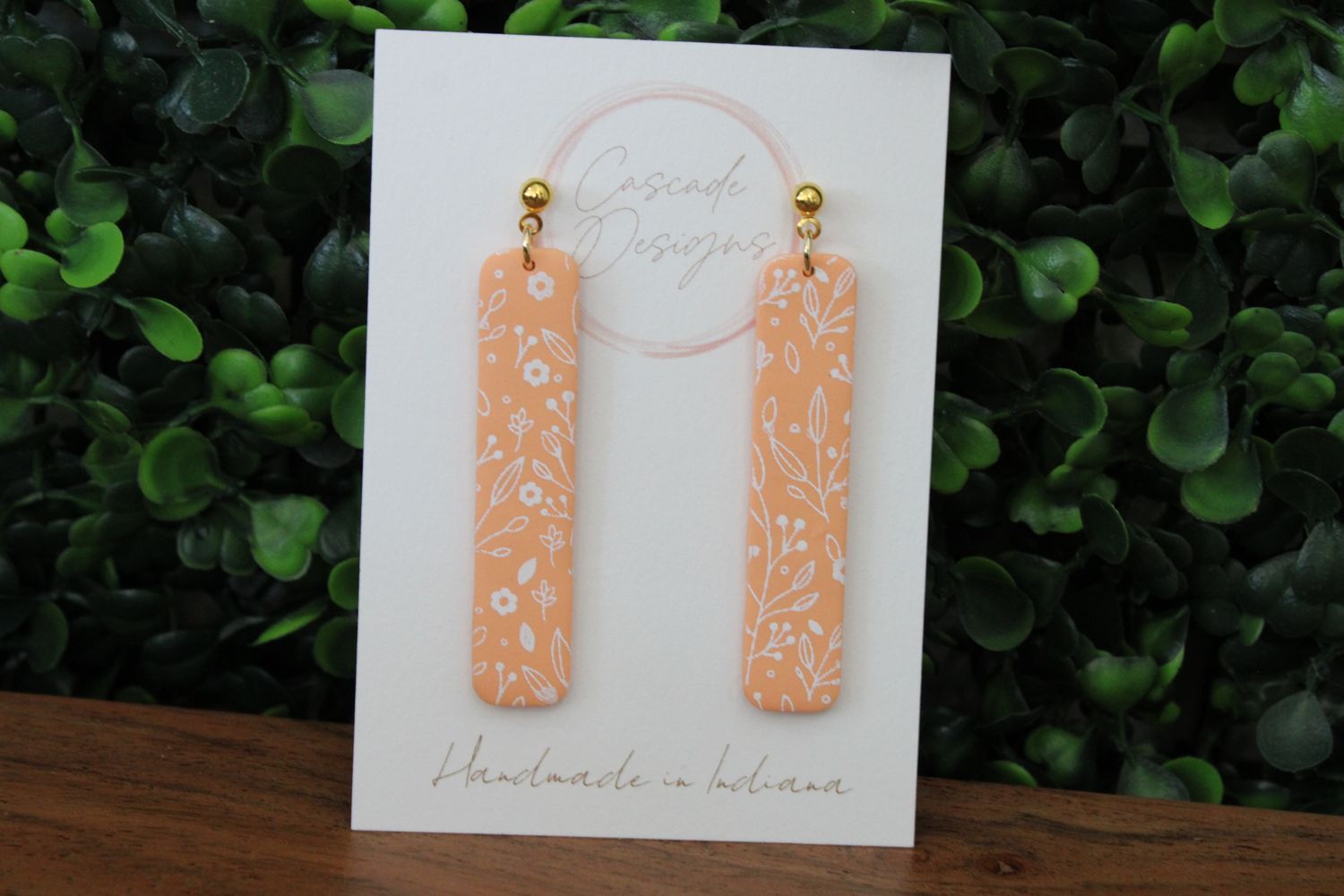 The Flora Apricot Clay Earrings