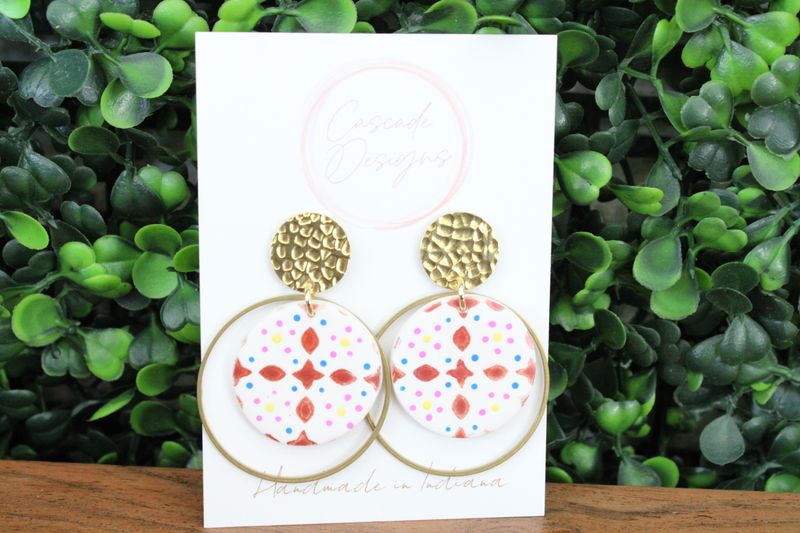 The Esmeralda Moroccan Brass Hoop Clay Earrings
