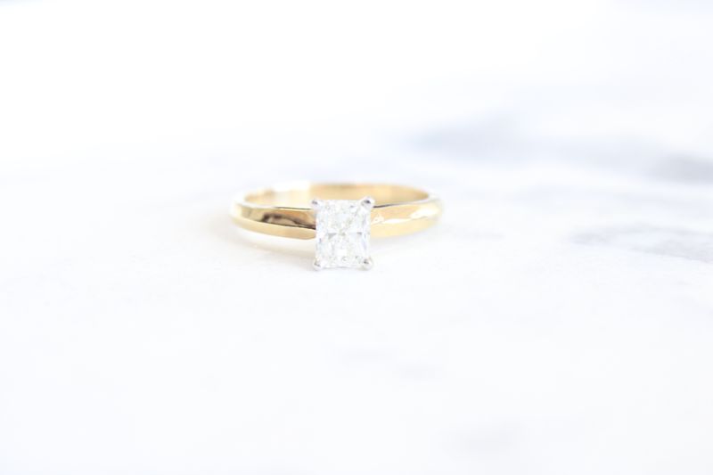 14kt Yellow Gold .71ct VS1, G Radiant GIA Cert Solitaire Engagement Ring