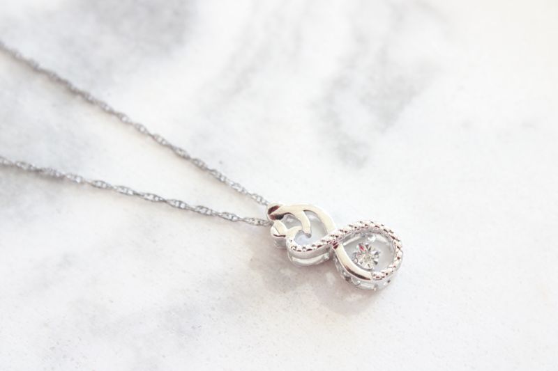 Sterling Silver Infinity Diamond Shimmer Necklace