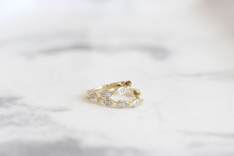 10kt Yellow Gold .06ct Geometric Hoop Huggies 10kt Yellow Gold .06ct Geometric Hoop Huggies