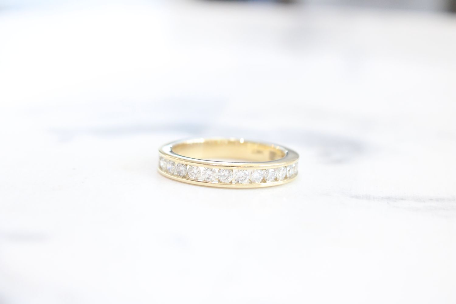 14kt Yellow Gold .75ct 18 Round Diamond Channel Band 