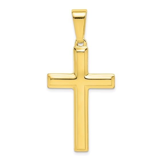 Sterling Silver Gold-Tone Polished Cross Pendant 