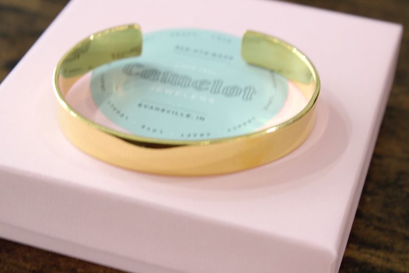 Sterling Silver Gold-Tone 9.75mm Cuff Bangle Bracelet
