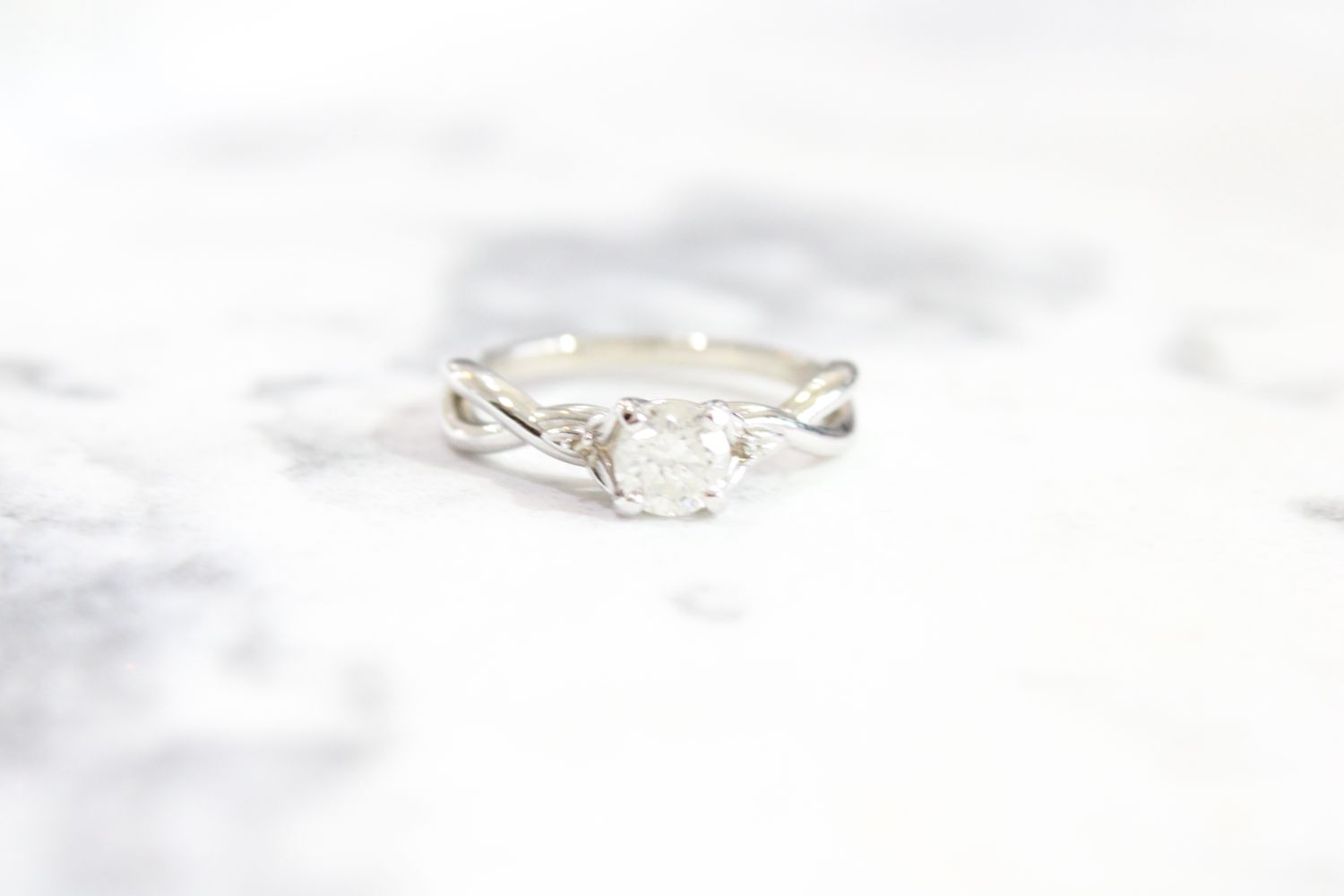 10kt White .61ct Diamond Infinity Shank Ring