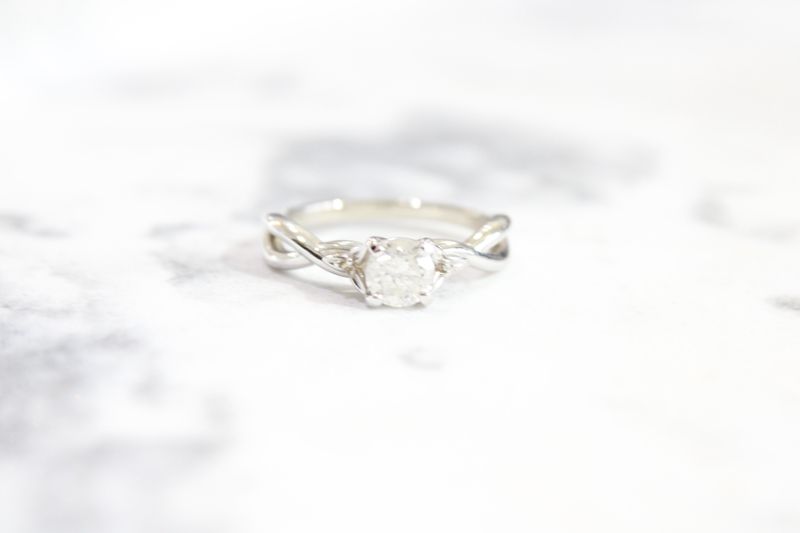 10kt White .61ct Diamond Infinity Shank Ring