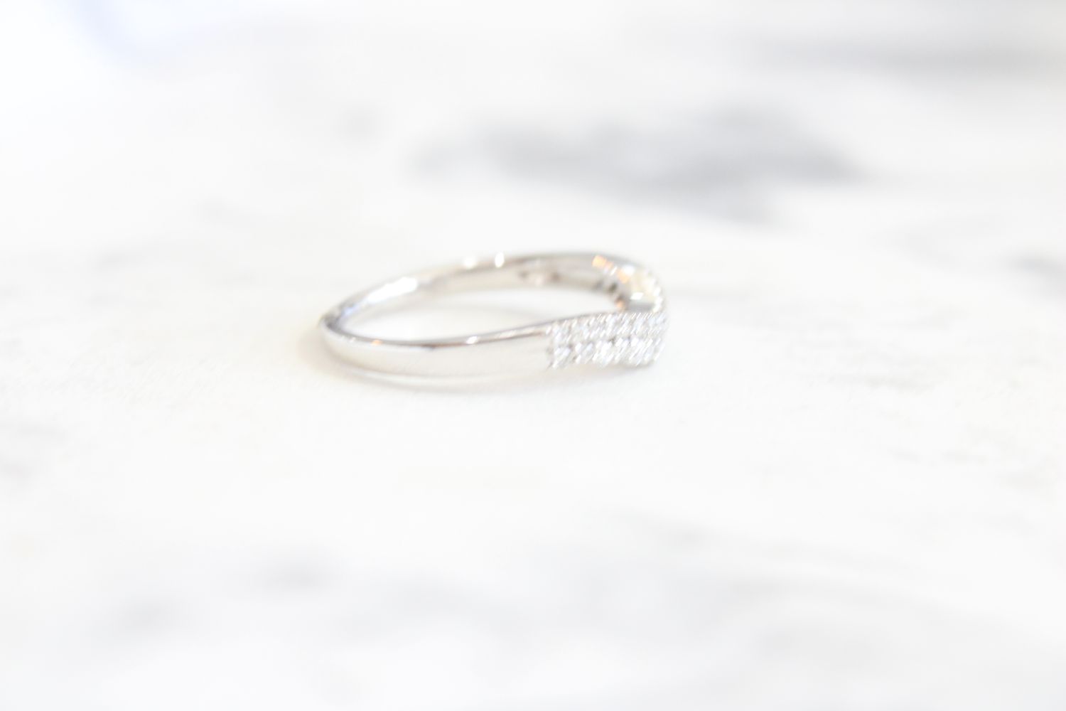 14k white gold double diamond wedding band 30 diamonds at .26 carats