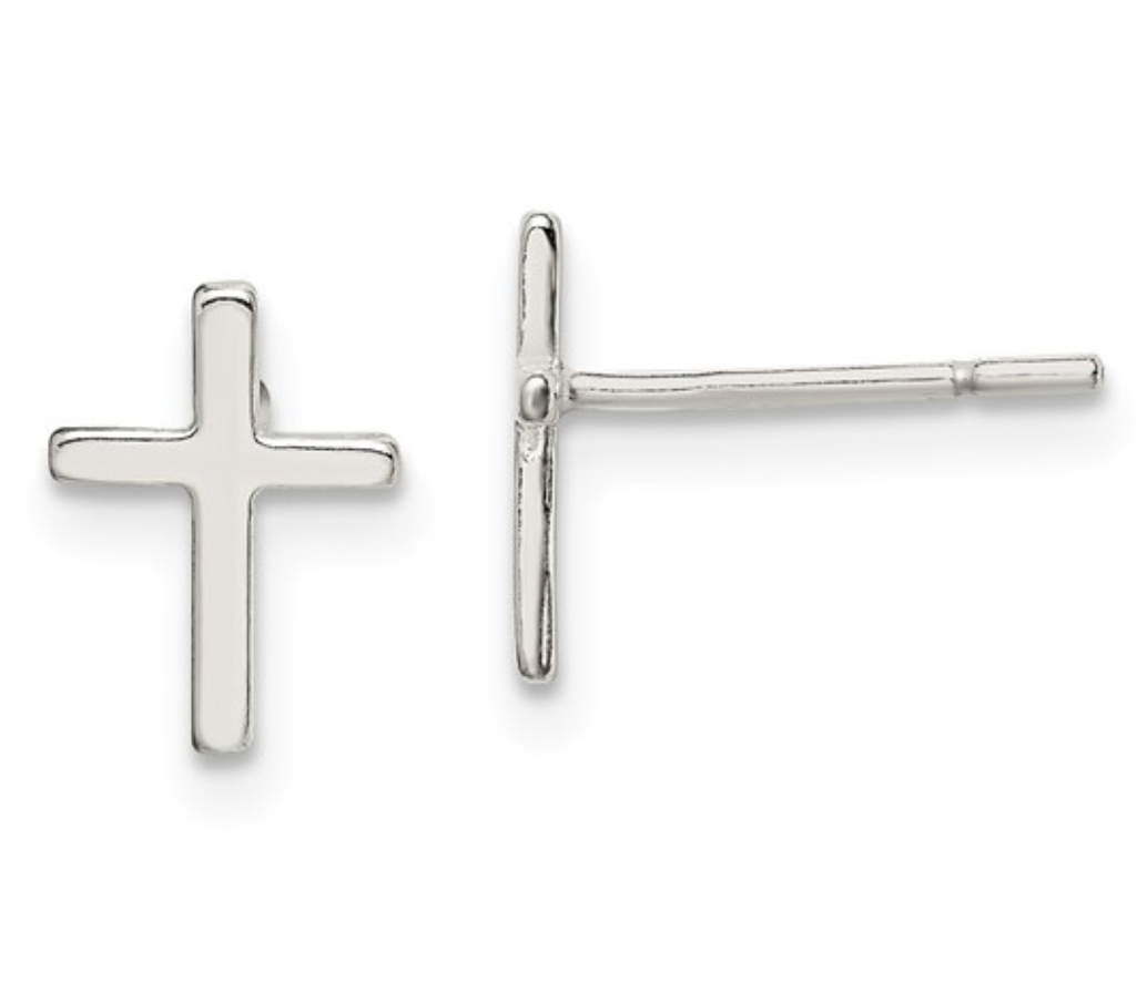 Sterling Silver Polished Latin Cross Post