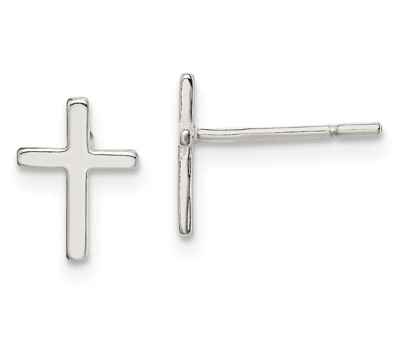 Sterling Silver Polished Latin Cross Post