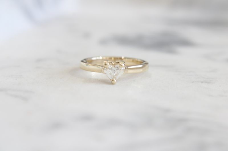 10kt Yellow Gold 1/2ct Heart Shaped Diamond Solitaire 
