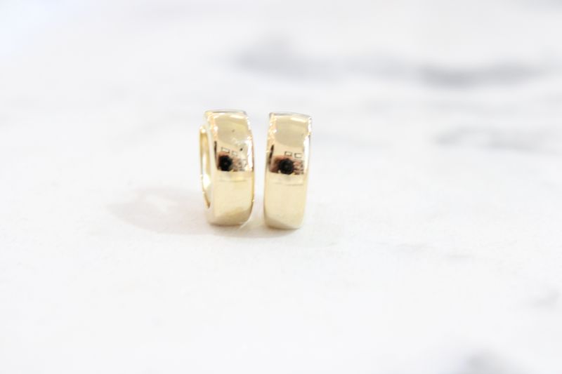 14k Yellow Gold 12mm Hinged Hoop Earrings