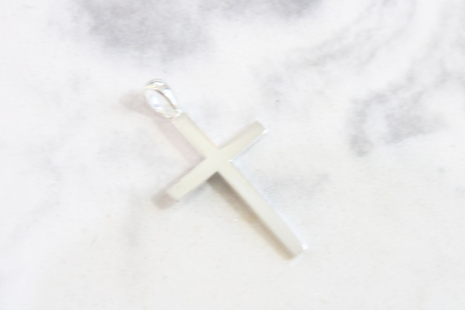 Sterling Silver Rhodium-plated Polished Front Textured Back Latin Cross Pendant
