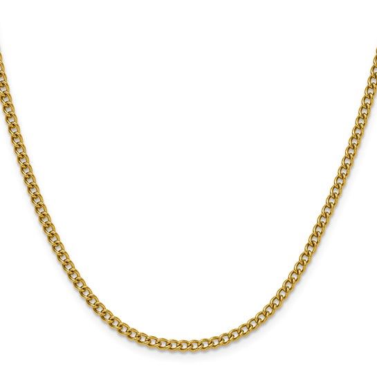 Chisel Stainless Steel Polished Yellow IP-plated 3mm 22 inch Round Curb Chain