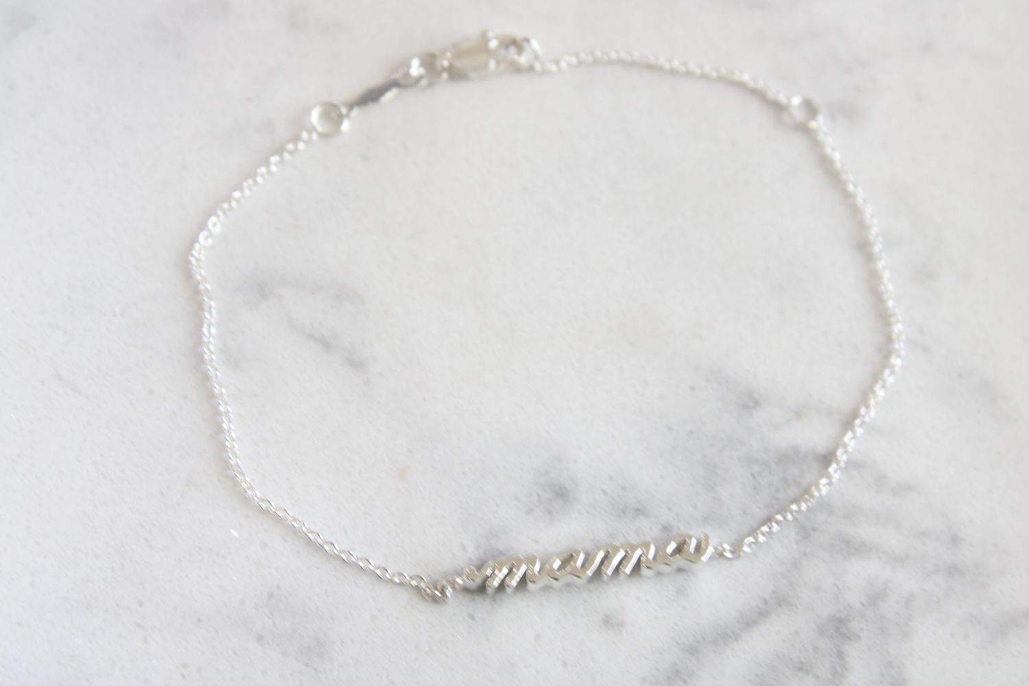 Sterling Silver Mama 6 1/2-7 1/2&quot; Bracelet