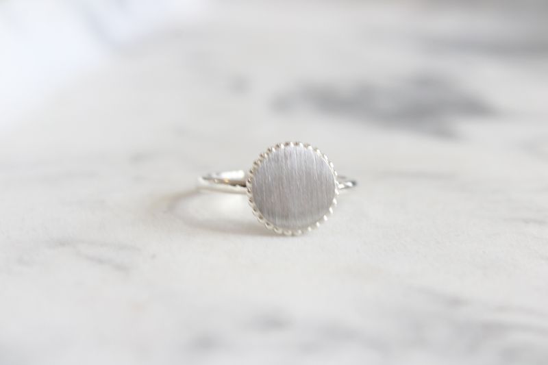 Sterling Silver Engravable Beaded Ring