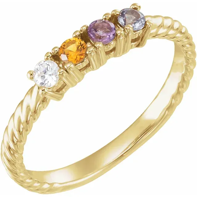 10K Yellow 2 stone Family Ring Mounting