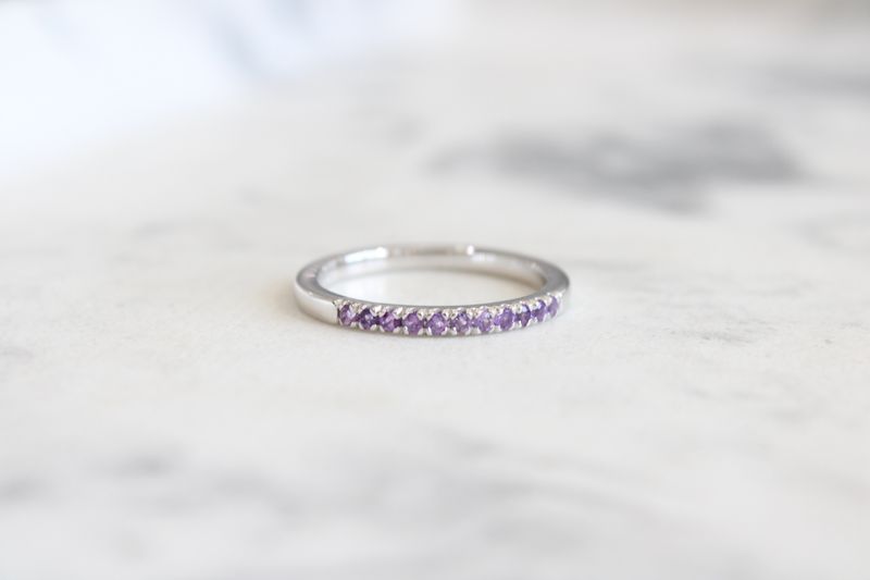 Sterling Silver Natural Amethyst Stackable Ring