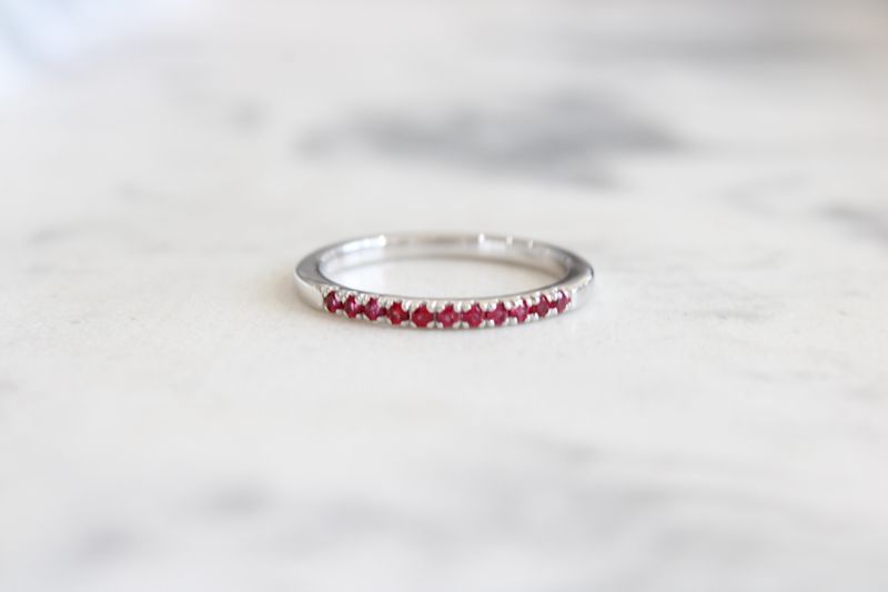 Sterling Silver Lab-Grown Ruby Stackable Ring