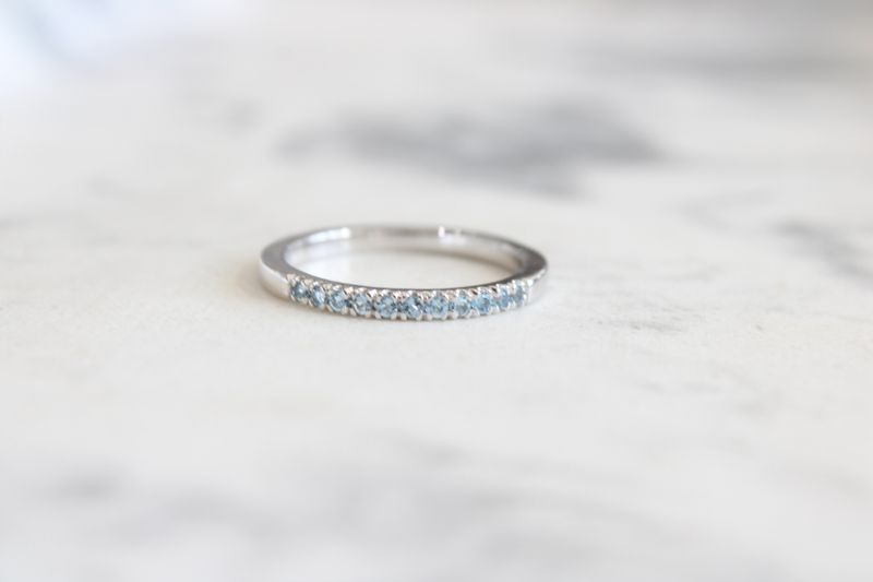 Sterling Silver Natural Aquamarine Stackable Ring