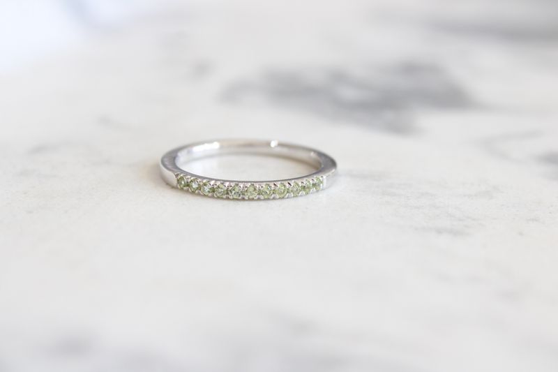 Sterling Silver Natural Peridot Stackable Ring